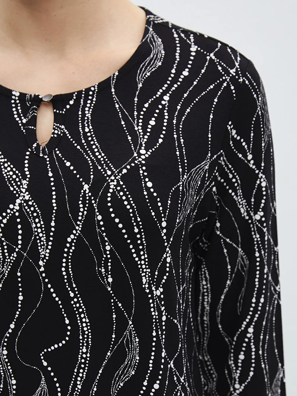 Crew Neck Patterned Women's T-Shirt