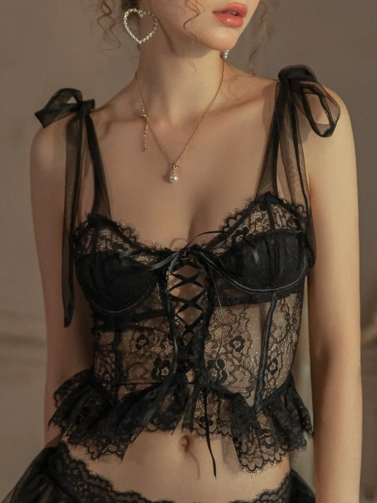 Criss-Cross Tie Lace Corset Top