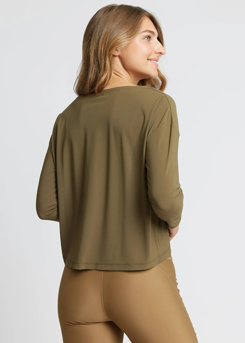 Cropped Tee Vigga - deep olive