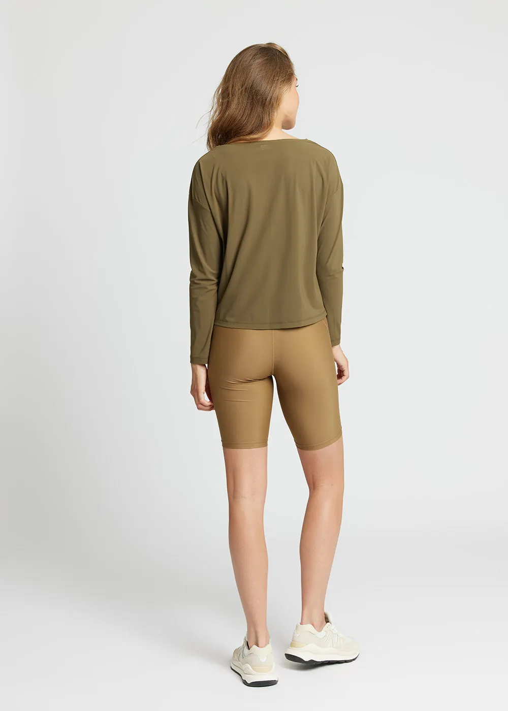 Cropped Tee Vigga - deep olive