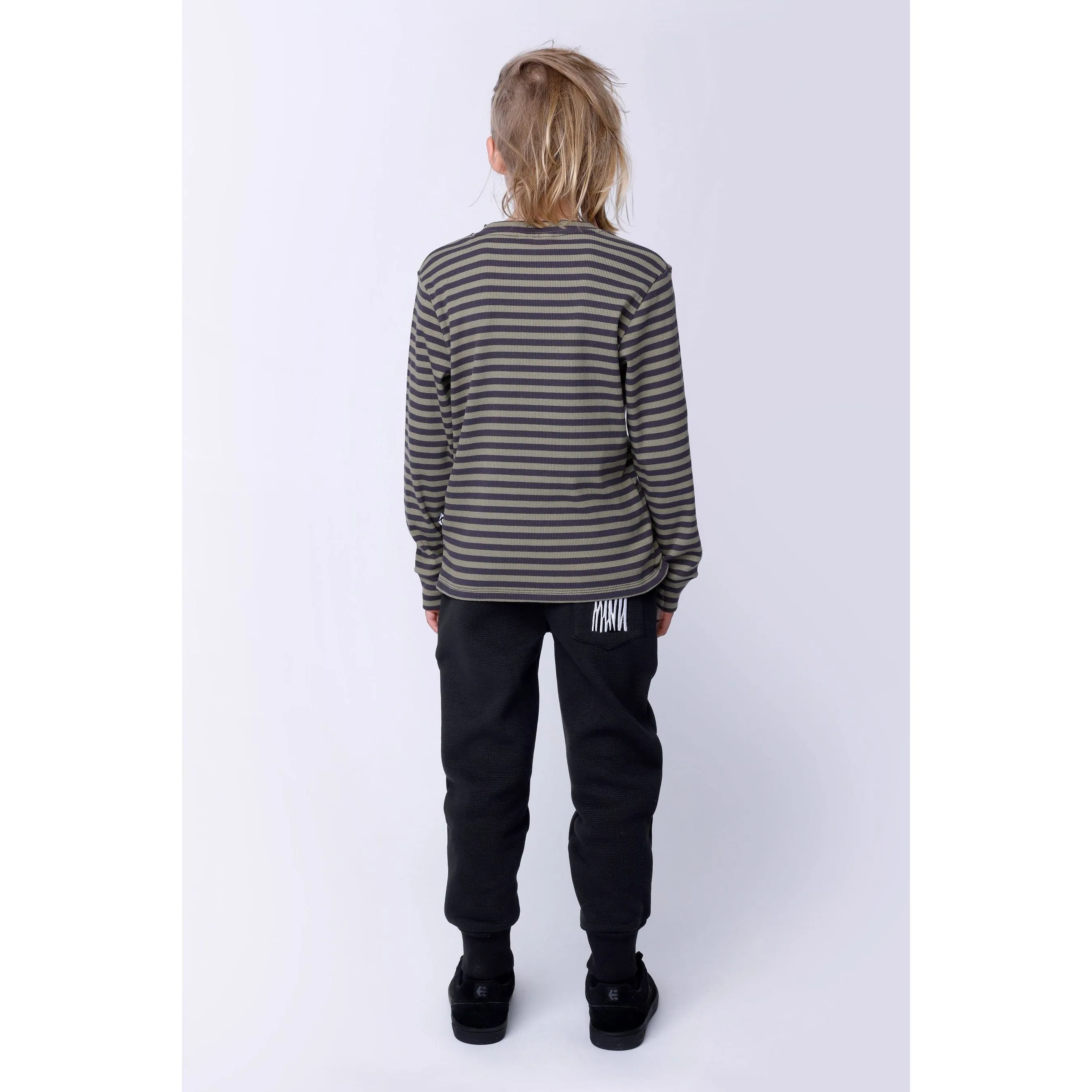 Deluxe Rib Tee - Khaki/Grey Stripe