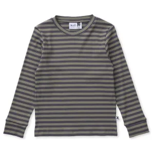 Deluxe Rib Tee - Khaki/Grey Stripe