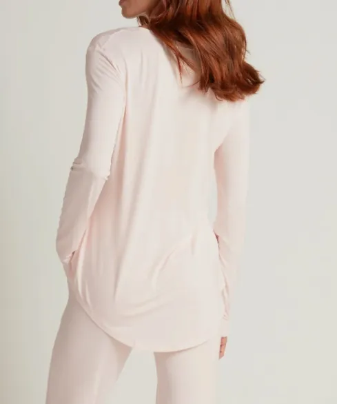 Faceplant Dreams Long Sleeve Pajama Shirt - Pink
