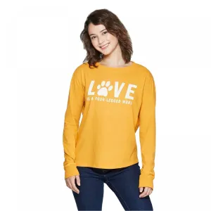 Fifth Sun Women's Love Is A Four Legged Word Long Sleeve Graphic T-Shirt
