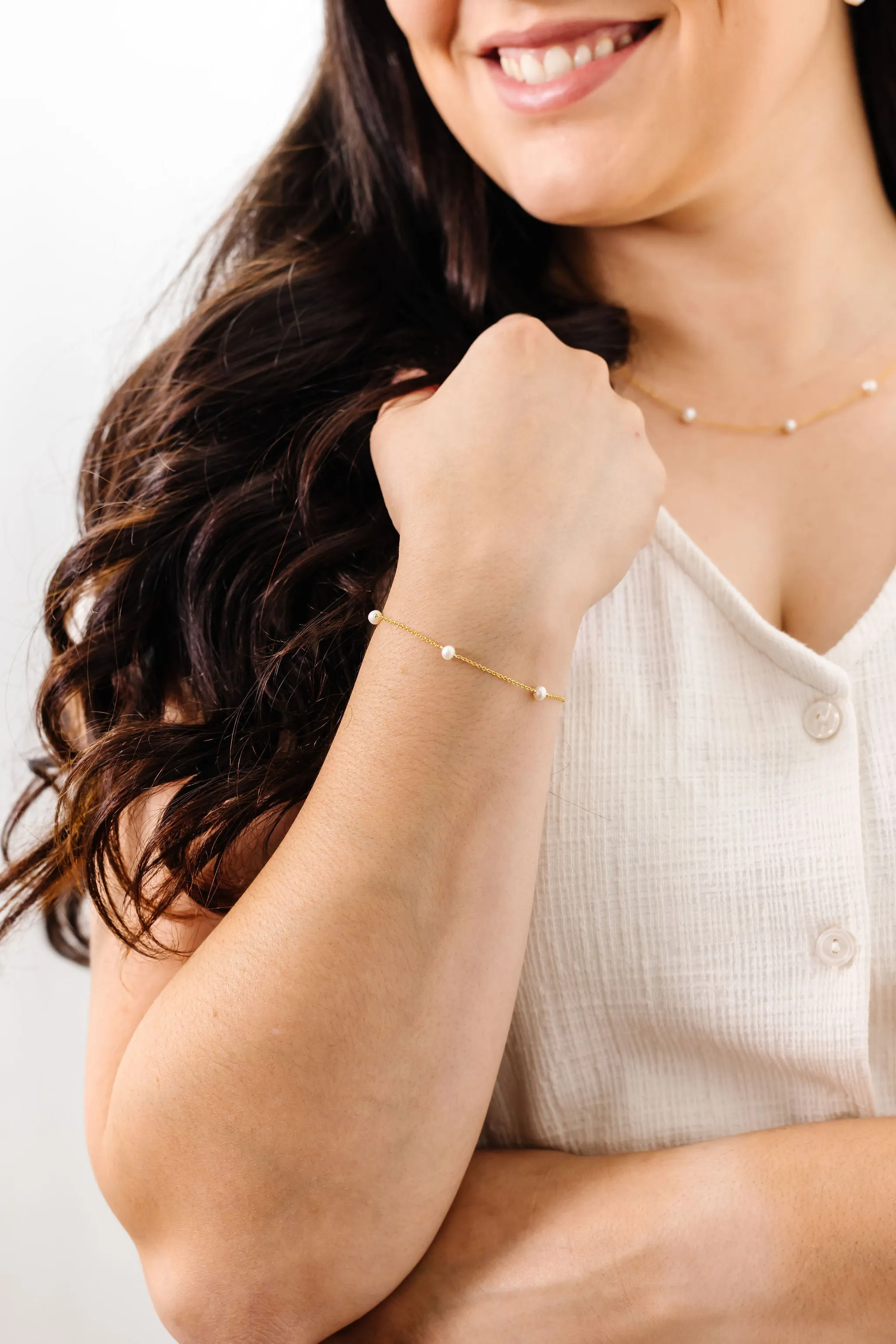 Floating Pearl Adult Bracelet (4MM Beads)