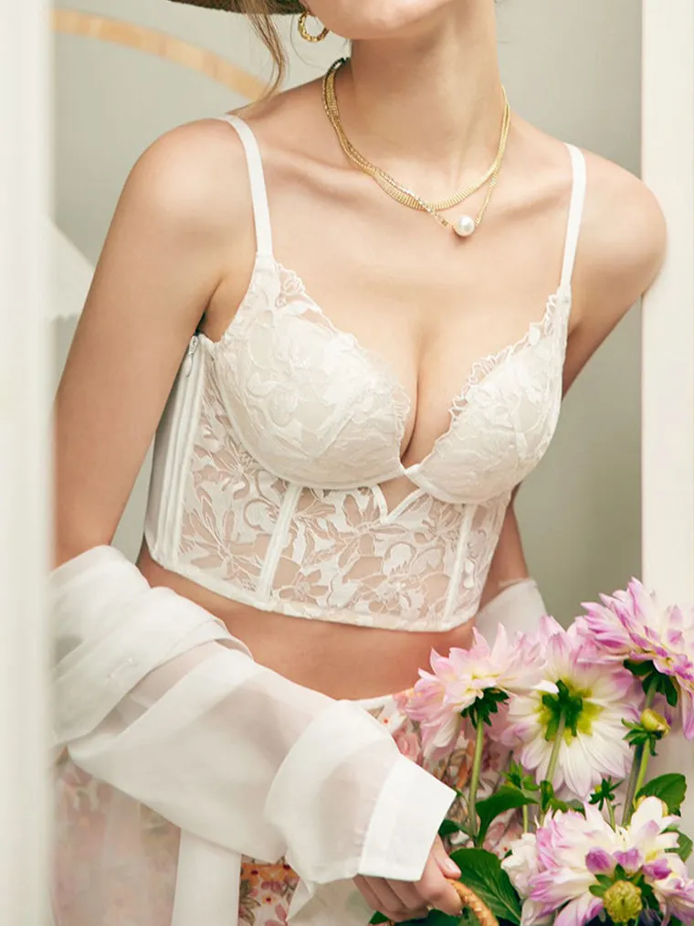 Floral Embroidery Corset Top