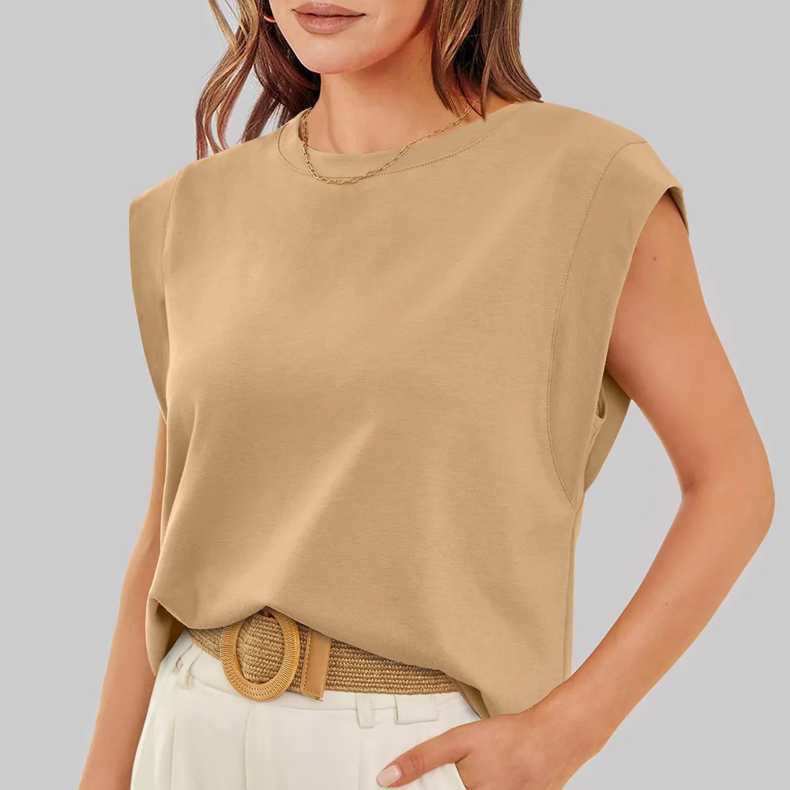 Florira Round Neck Cap Sleeve T-Shirt