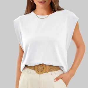 Florira Round Neck Cap Sleeve T-Shirt