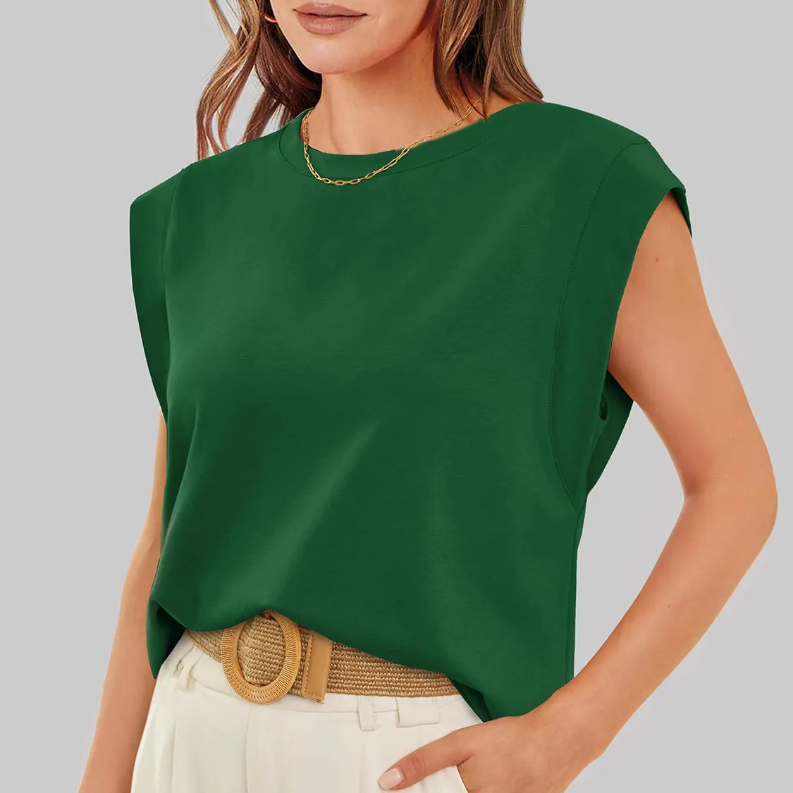 Florira Round Neck Cap Sleeve T-Shirt