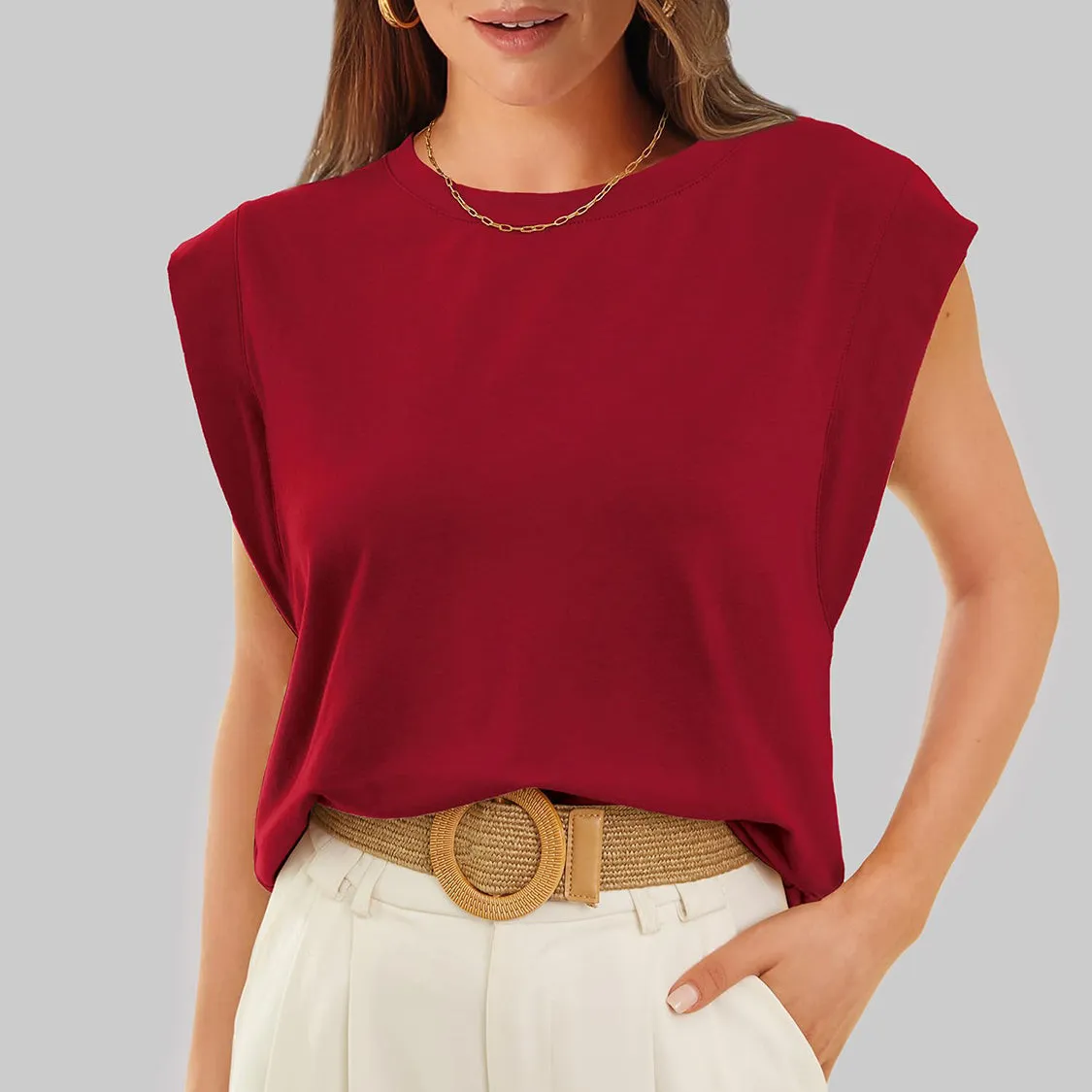 Florira Round Neck Cap Sleeve T-Shirt