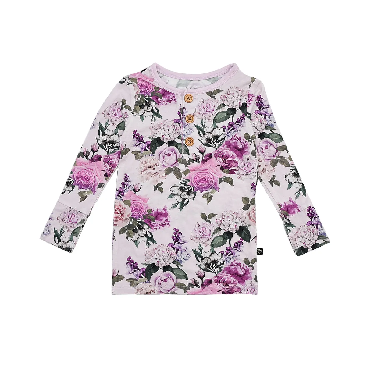 Francesca's Floral Long Sleeve Henley Pajama Set