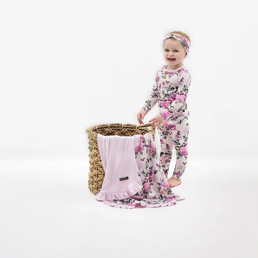 Francesca's Floral Long Sleeve Henley Pajama Set