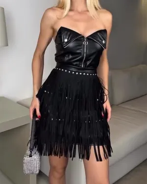 Fringed Bandeau Skirt Set (Pre-Sale)