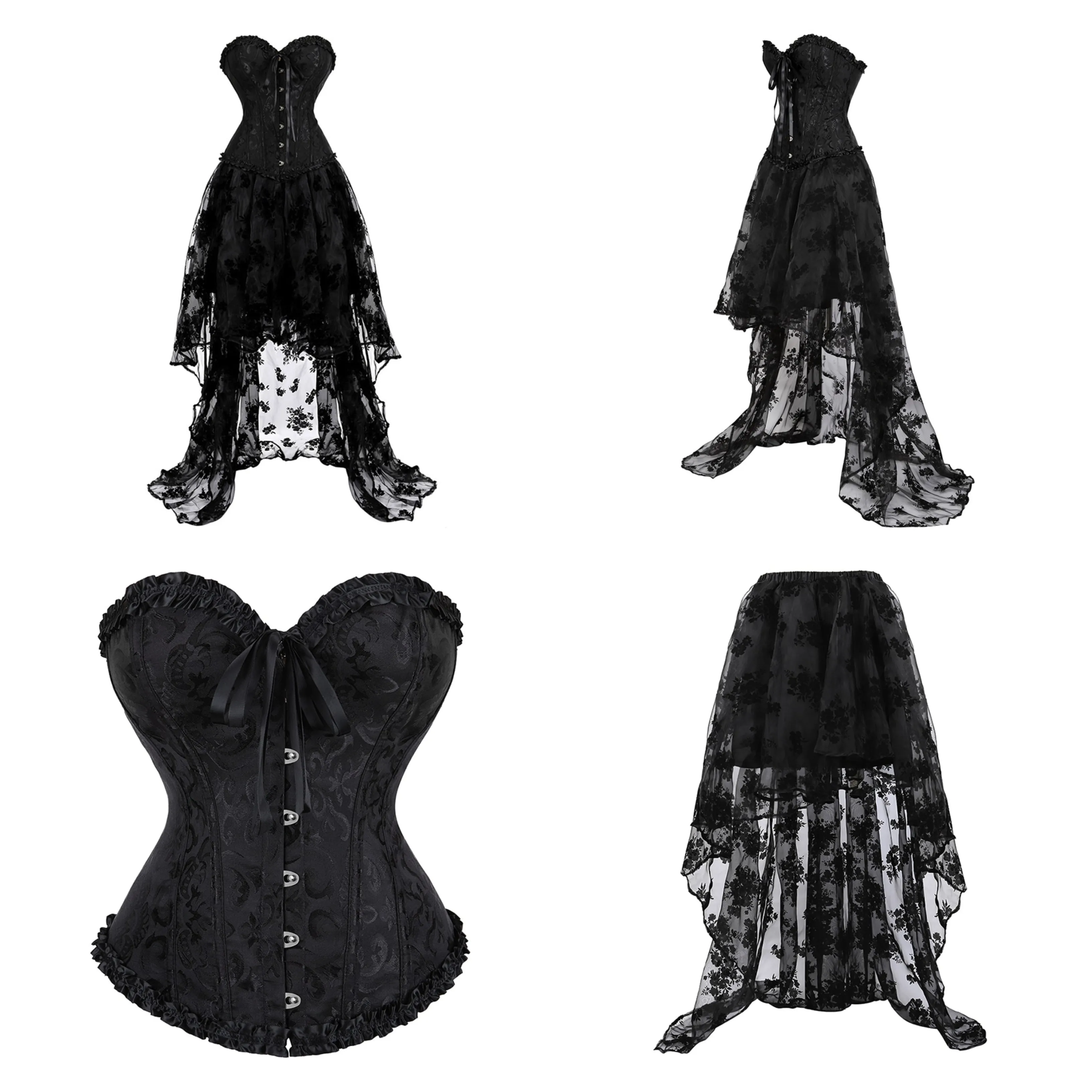Funki Buys | Dresses | Women's Black Victorian Corset Dress