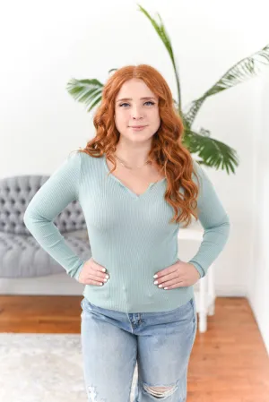 Gavyn Ribbed V-Neck Top FINAL SALE
