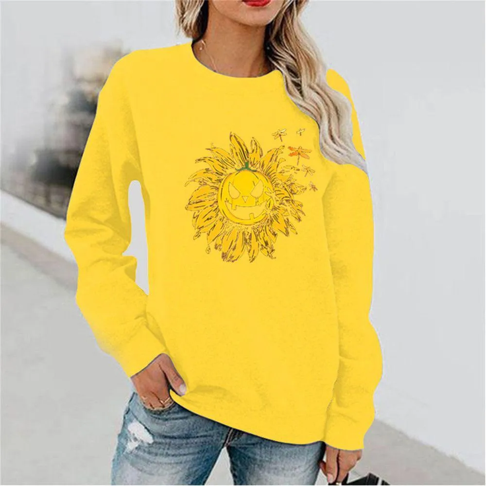 Graphic long Sleeve Shirts Sunflower