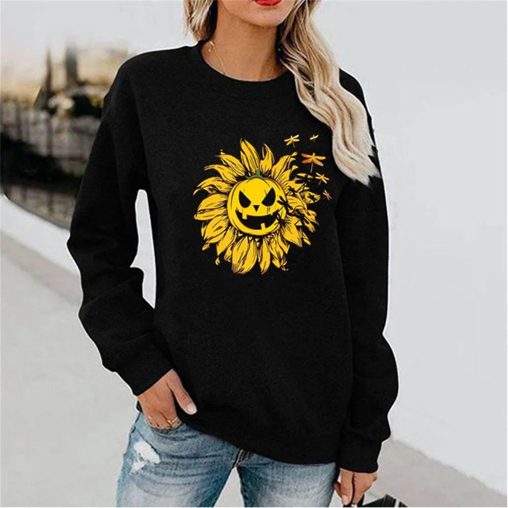 Graphic long Sleeve Shirts Sunflower