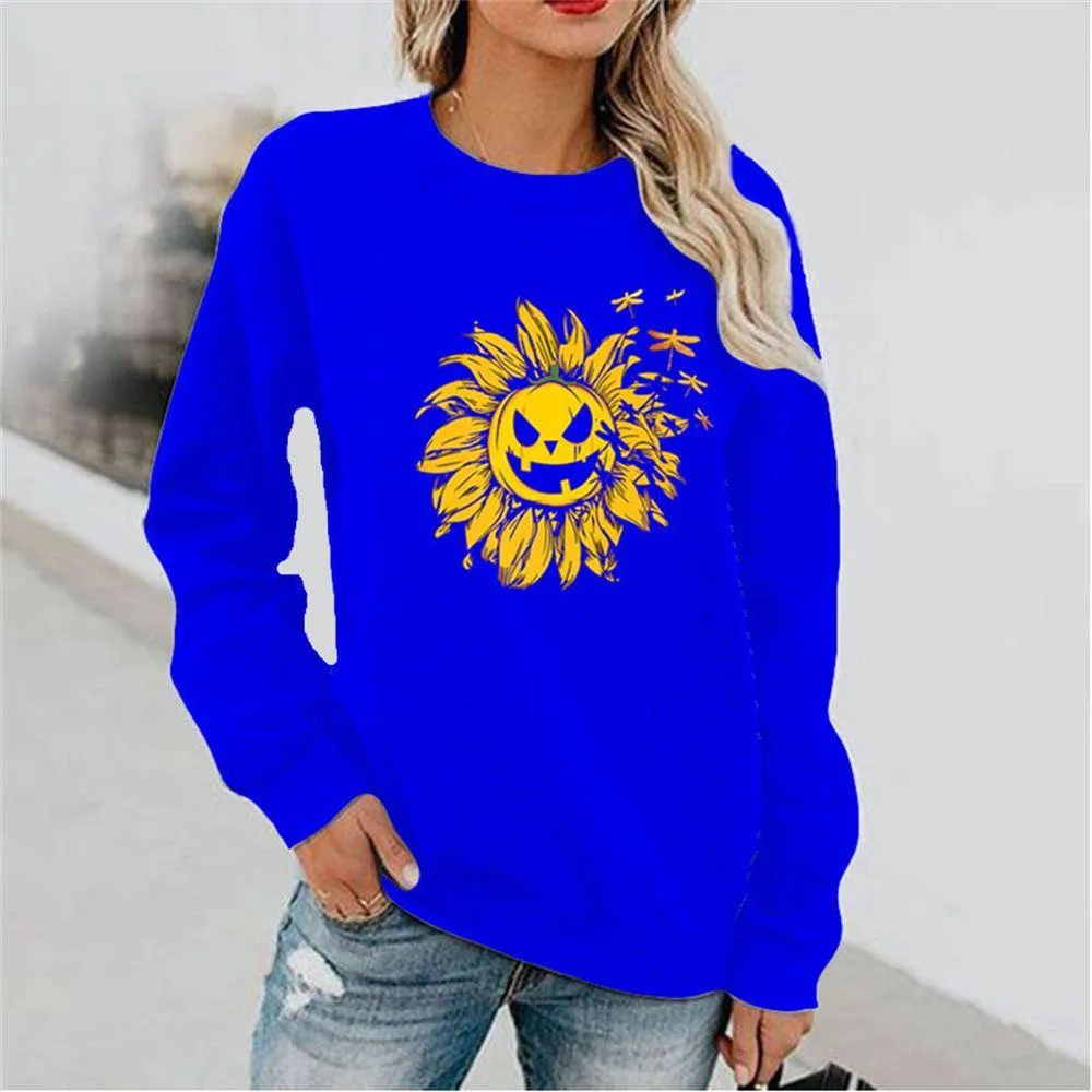 Graphic long Sleeve Shirts Sunflower