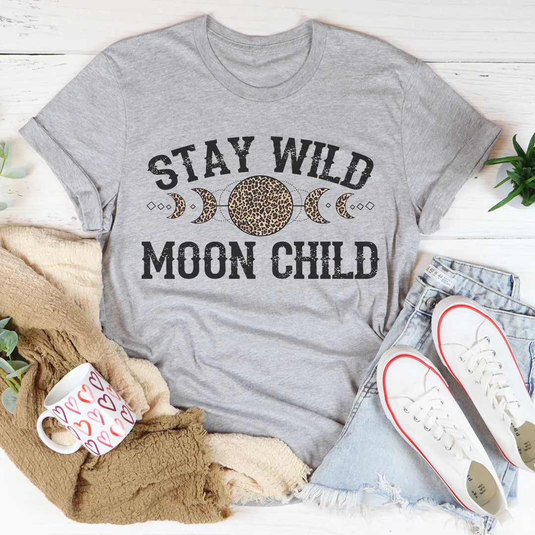 Graphic T-Shirts Stay Wild Moon Child Leopard Tee