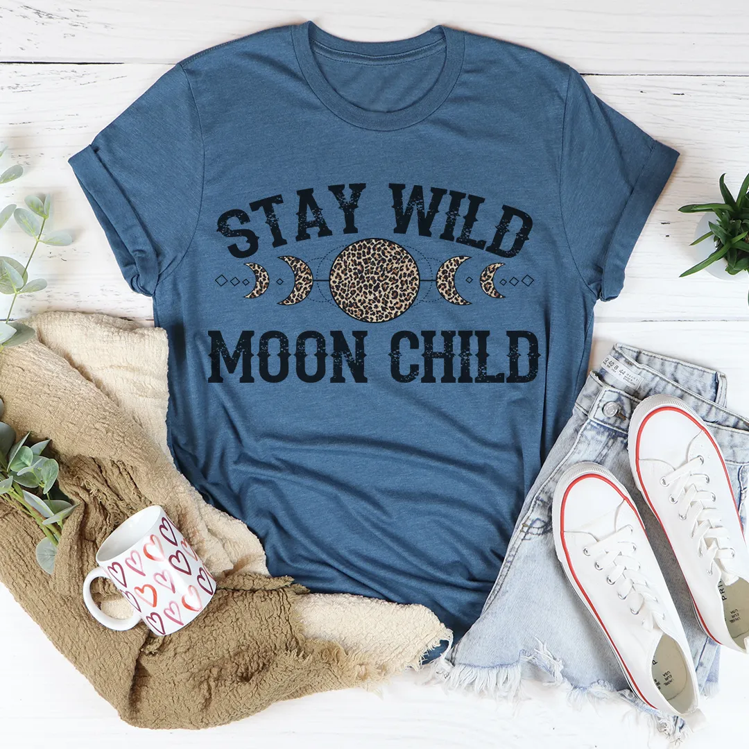 Graphic T-Shirts Stay Wild Moon Child Leopard Tee
