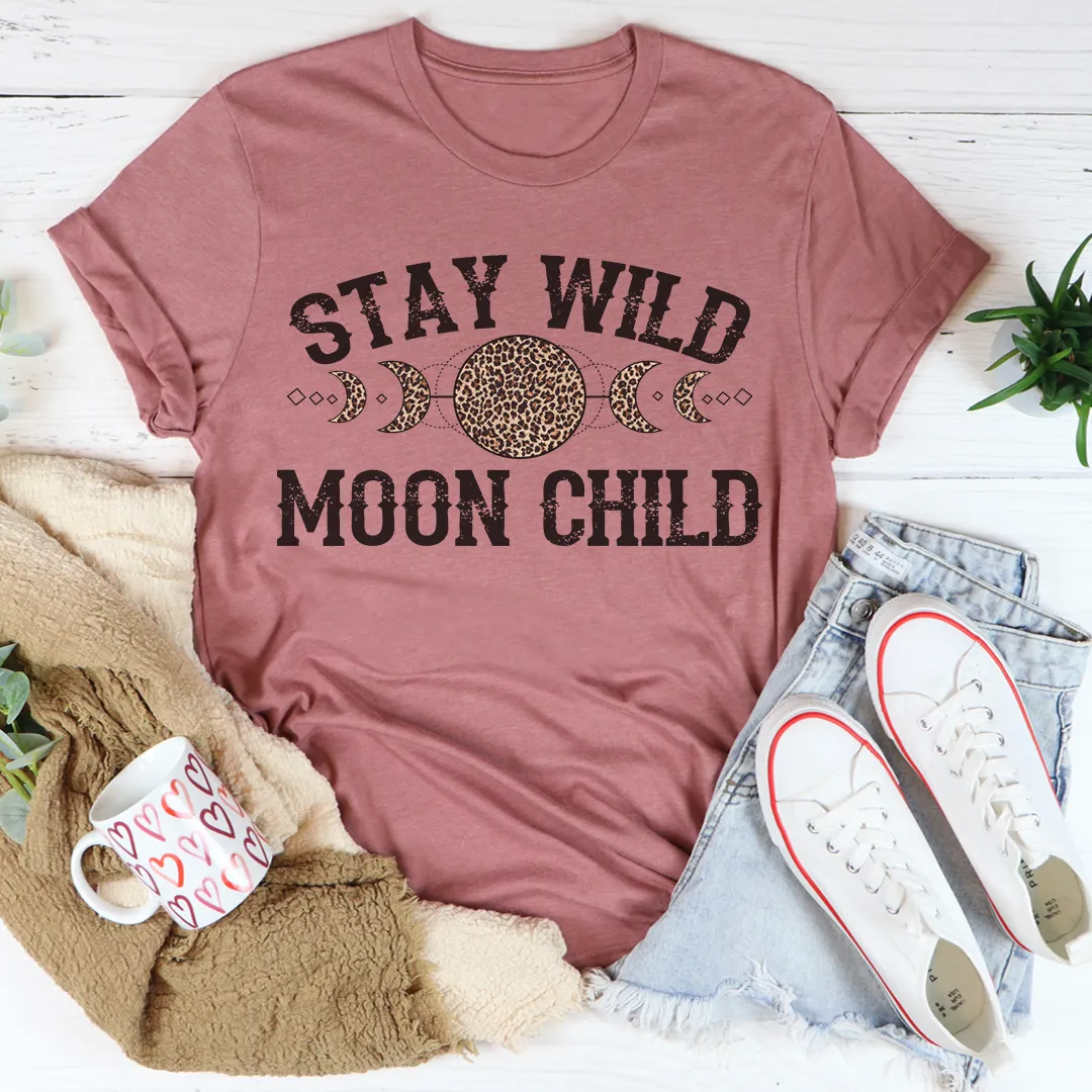 Graphic T-Shirts Stay Wild Moon Child Leopard Tee
