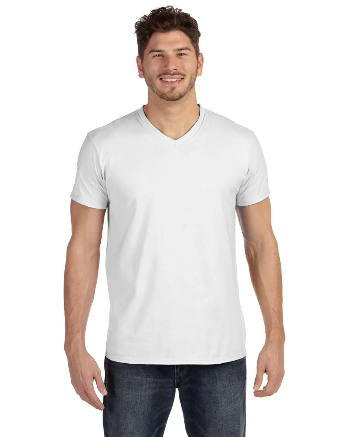 Hanes 4.5 oz. 100% Ringspun Cotton Nano-T V-Neck T-Shirt