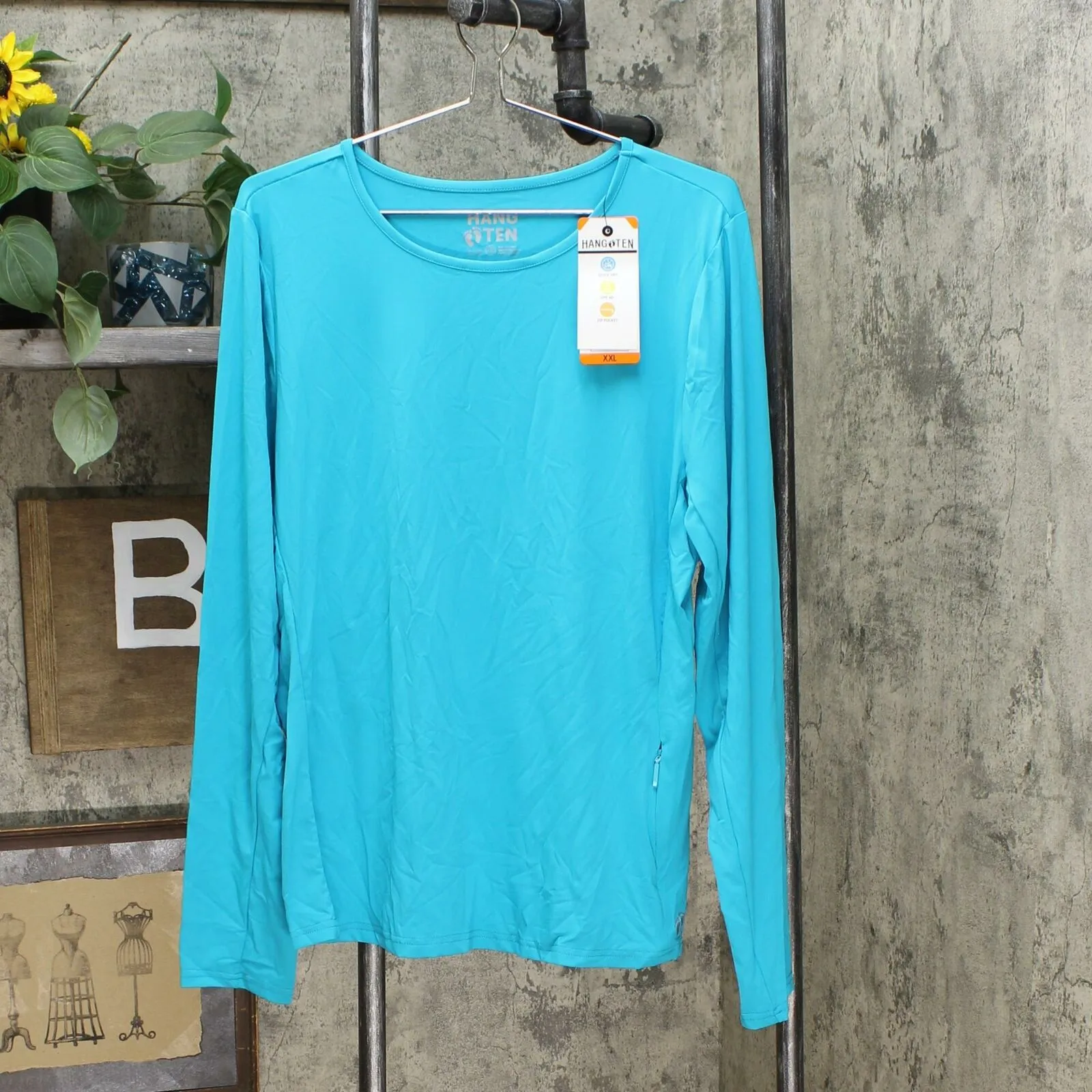 Hang Ten Women's Long Sleeve Sun Protection T-Shirt With Pocket