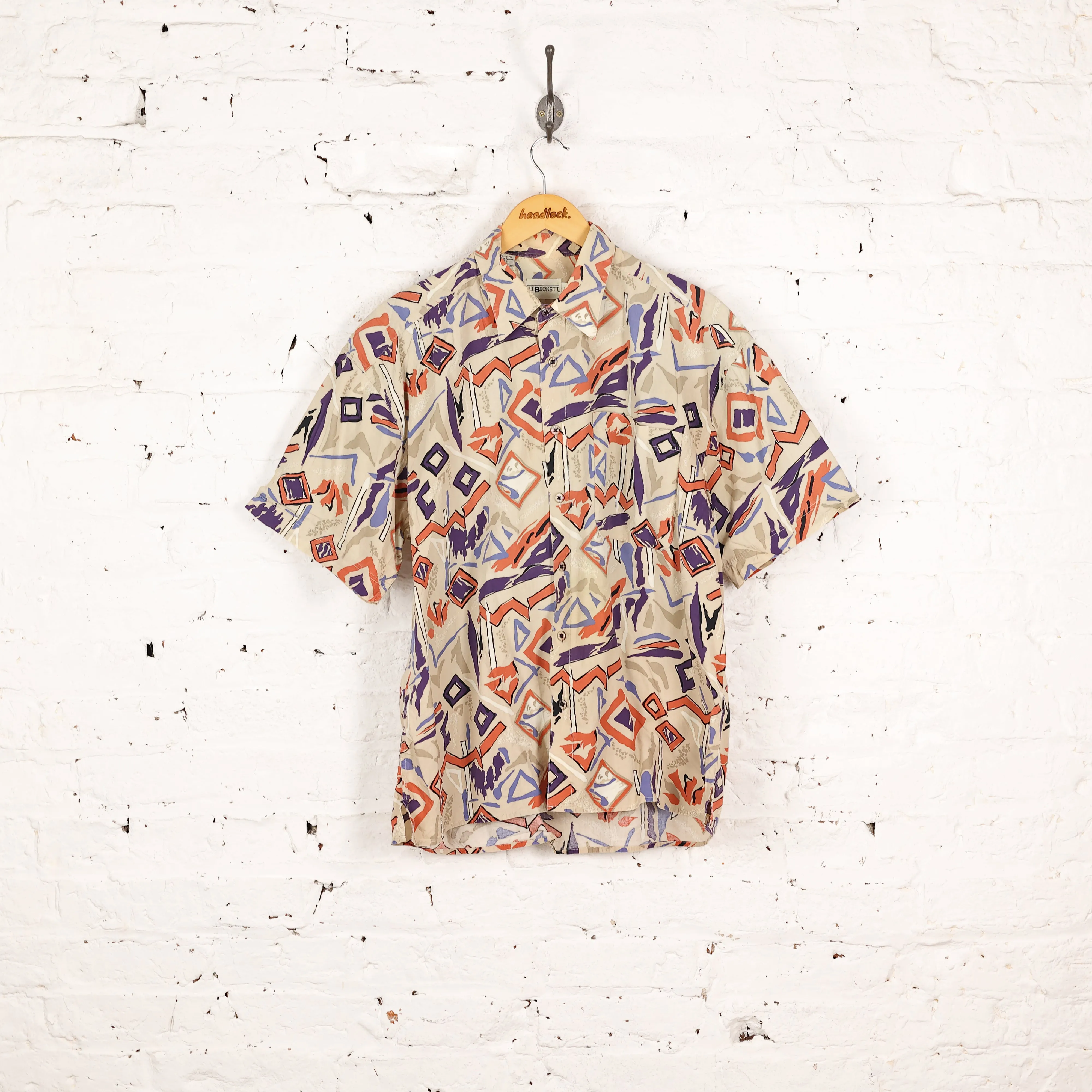 Headlock 90'S Pattern Print Shirt  - Khaki - L