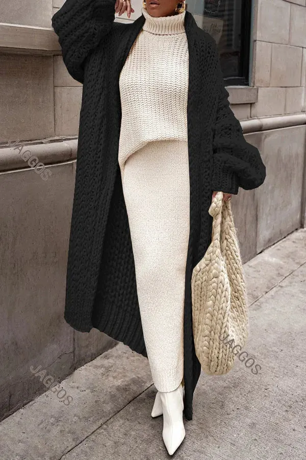 Hollow Out Oversized Cardigan Coats