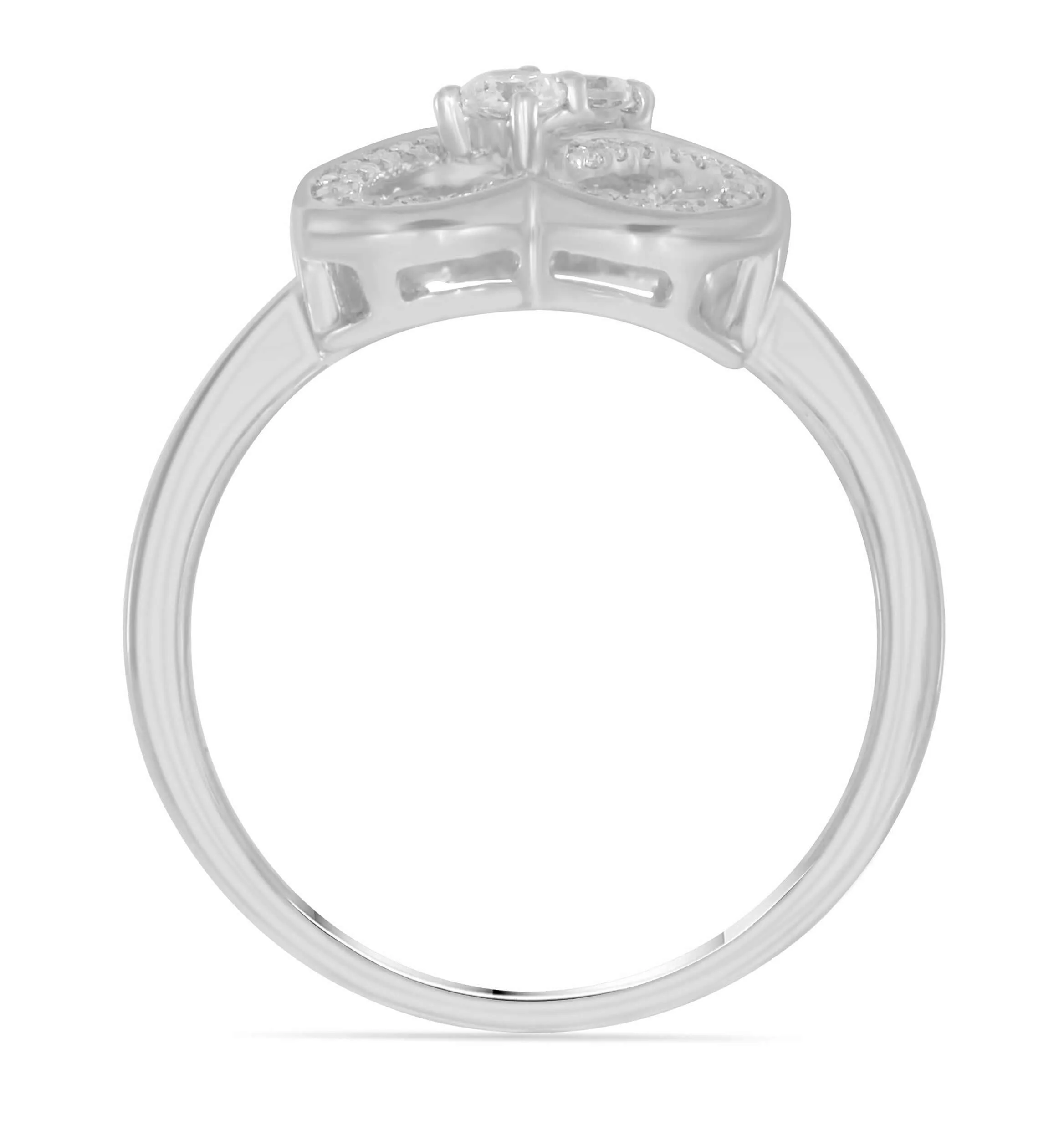 I Love Us 3/4ct.tw Two Stone Heart to Heart Bond Together Diamond Ring (G-H / I1-I2) "My Best Friend is My True Love" - White G-H in 14K Gold