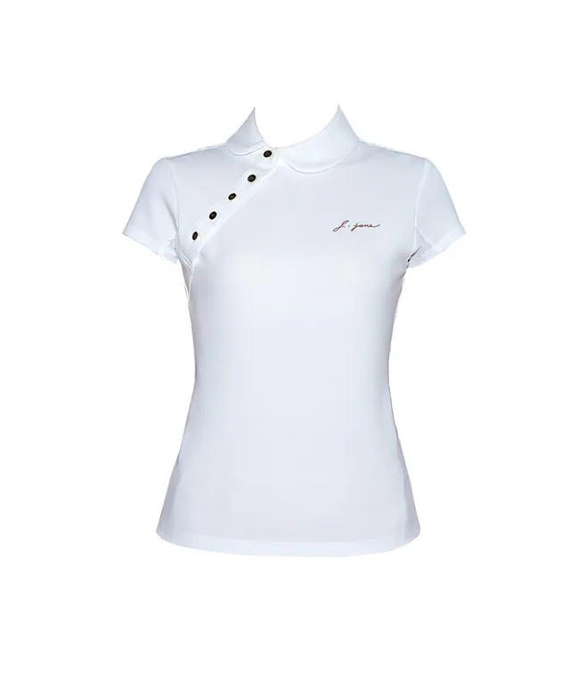 J.Jane Gold Oblique Line T-Shirts (White)