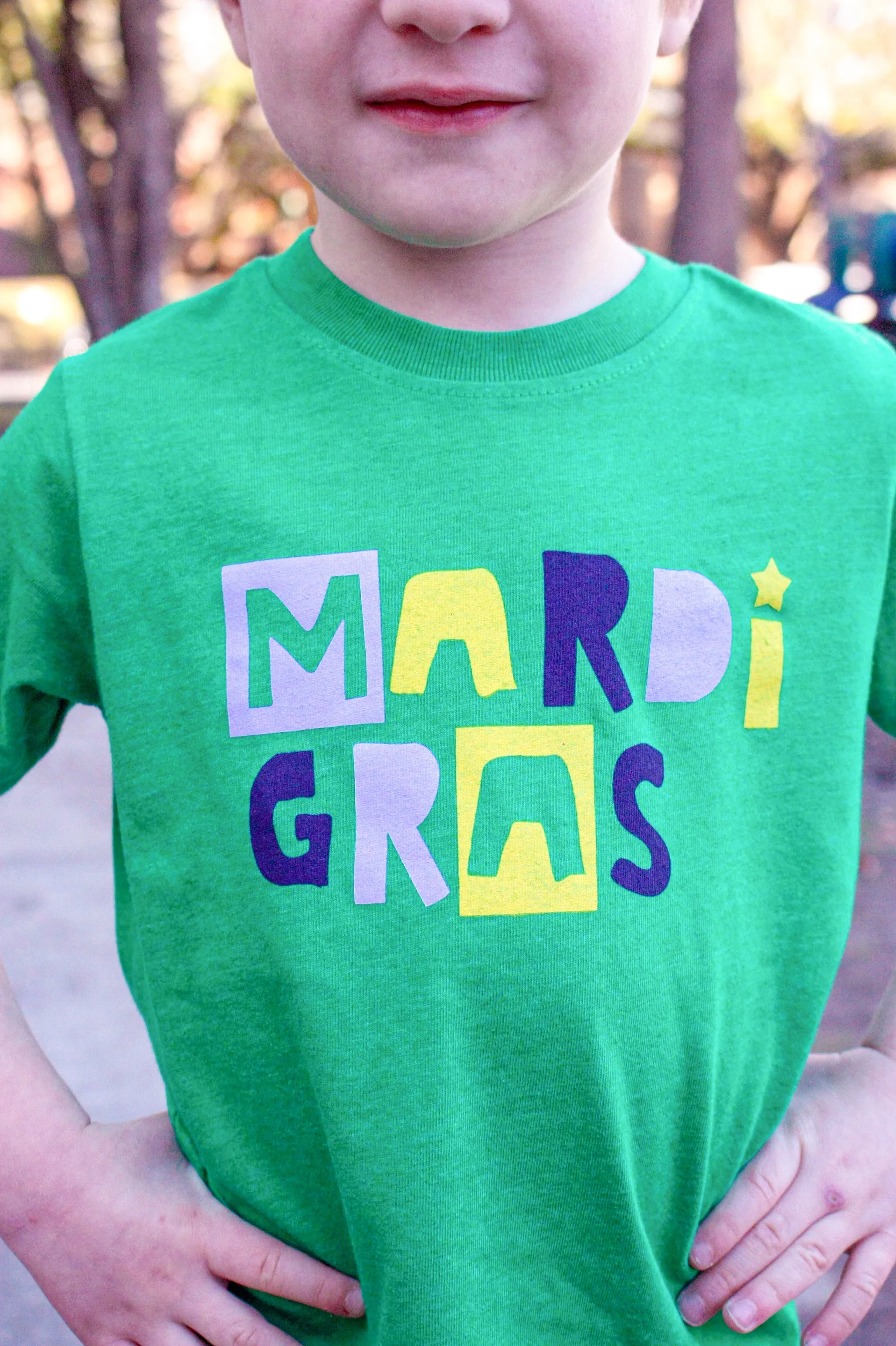 Kids' Mardi Gras T-shirt: Green
