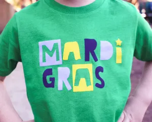 Kids' Mardi Gras T-shirt: Green