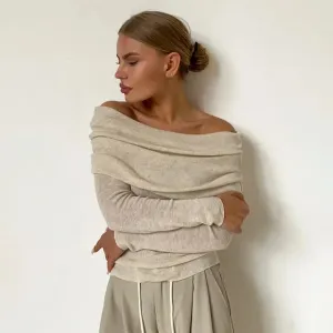 Light Knit Off Shoulder Top