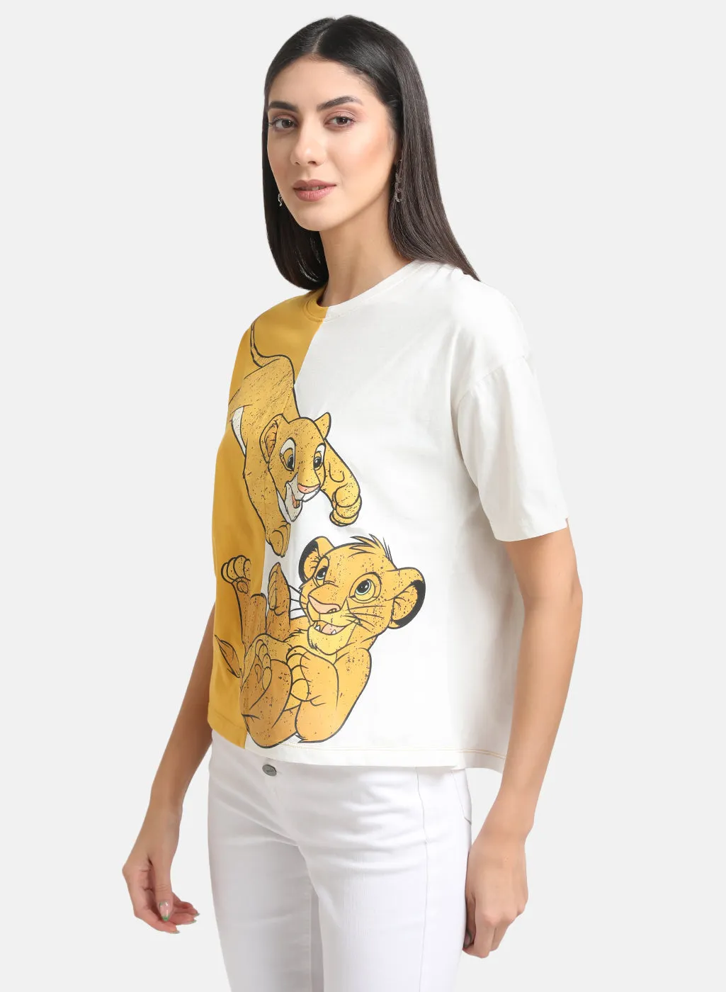 Lion King Disney Printed Color Block T-Shirt