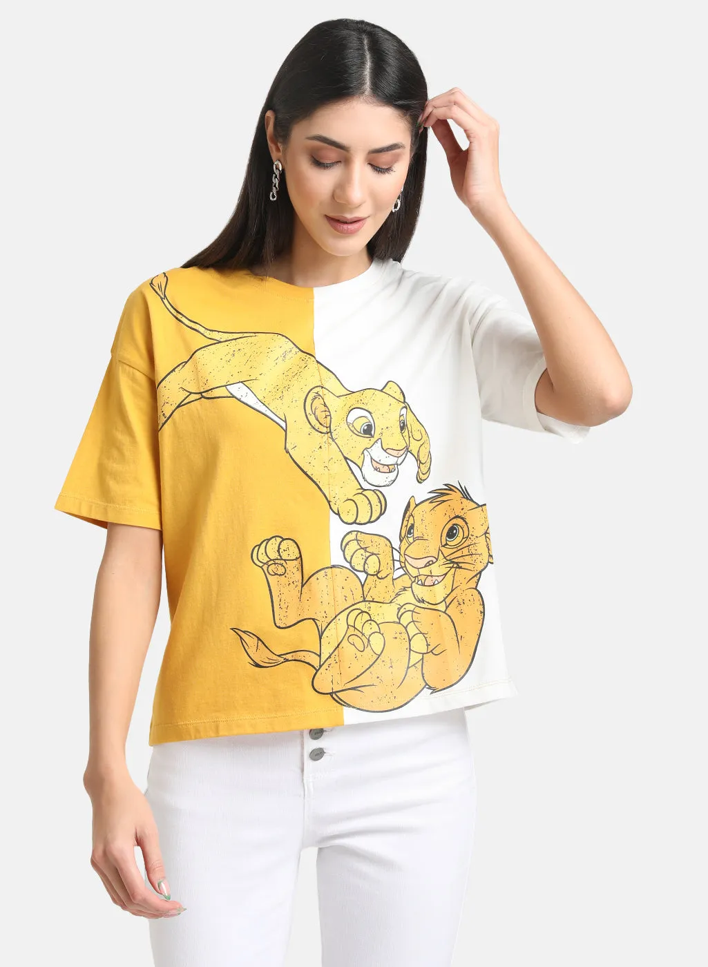 Lion King Disney Printed Color Block T-Shirt