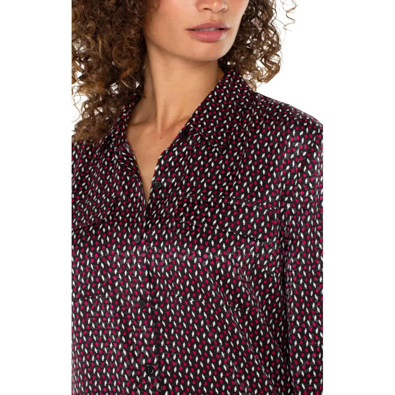 Liverpool Flap Pocket Button Up Woven Blouse