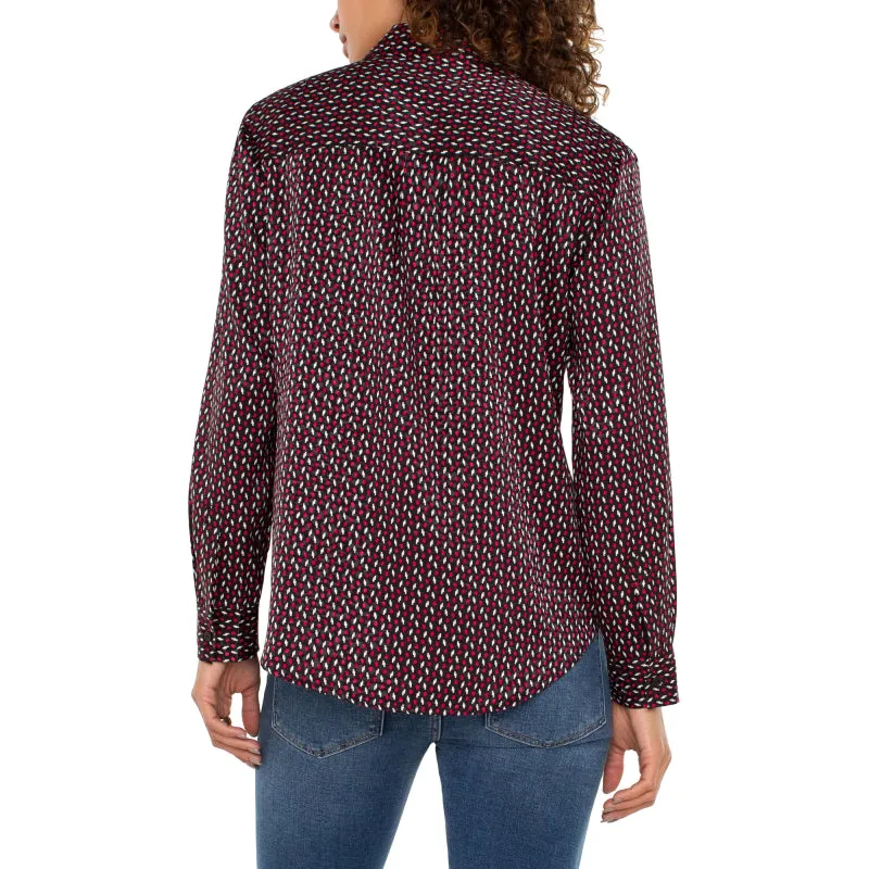 Liverpool Flap Pocket Button Up Woven Blouse