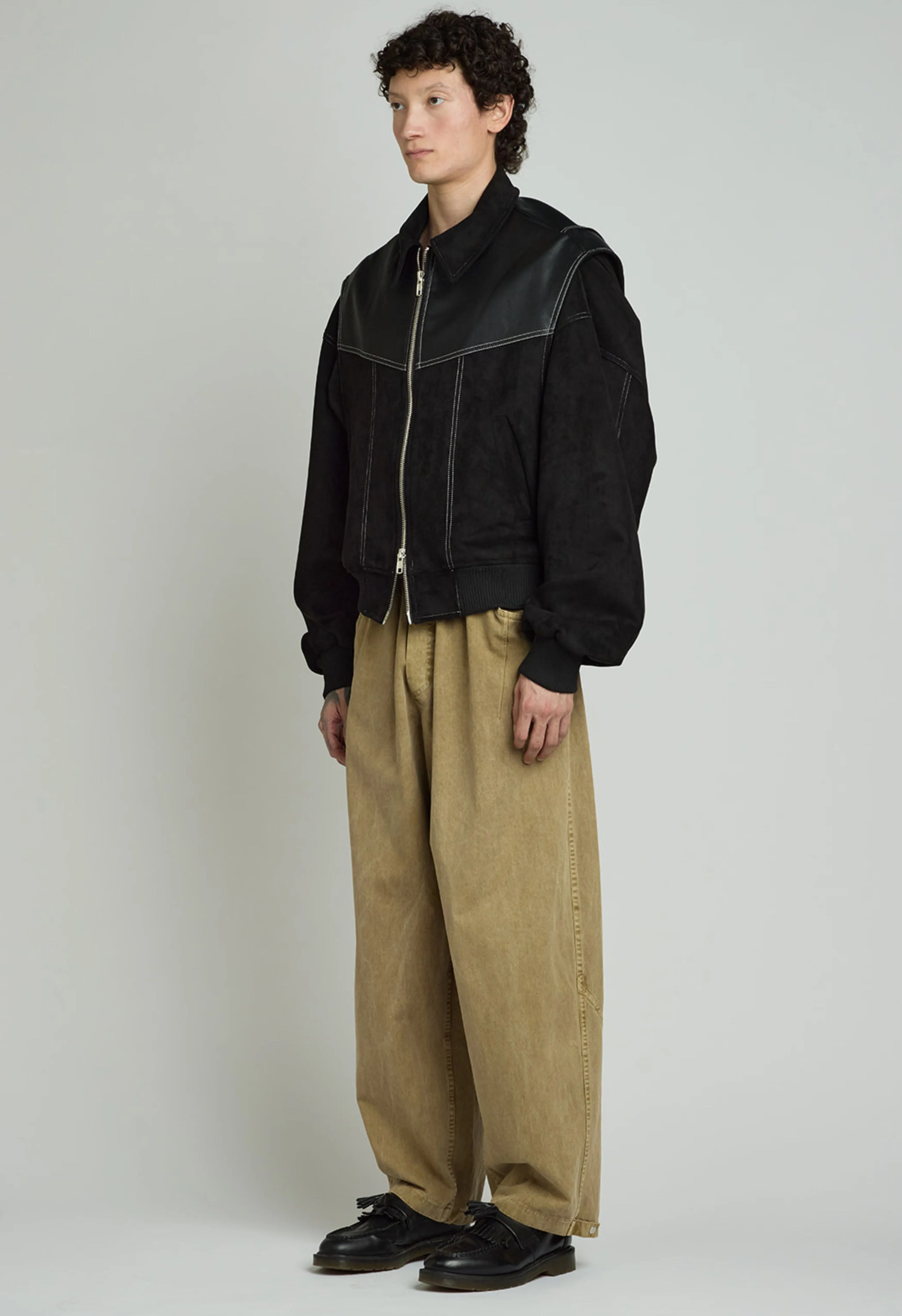Loose Carpenter Pants in Dark Khaki
