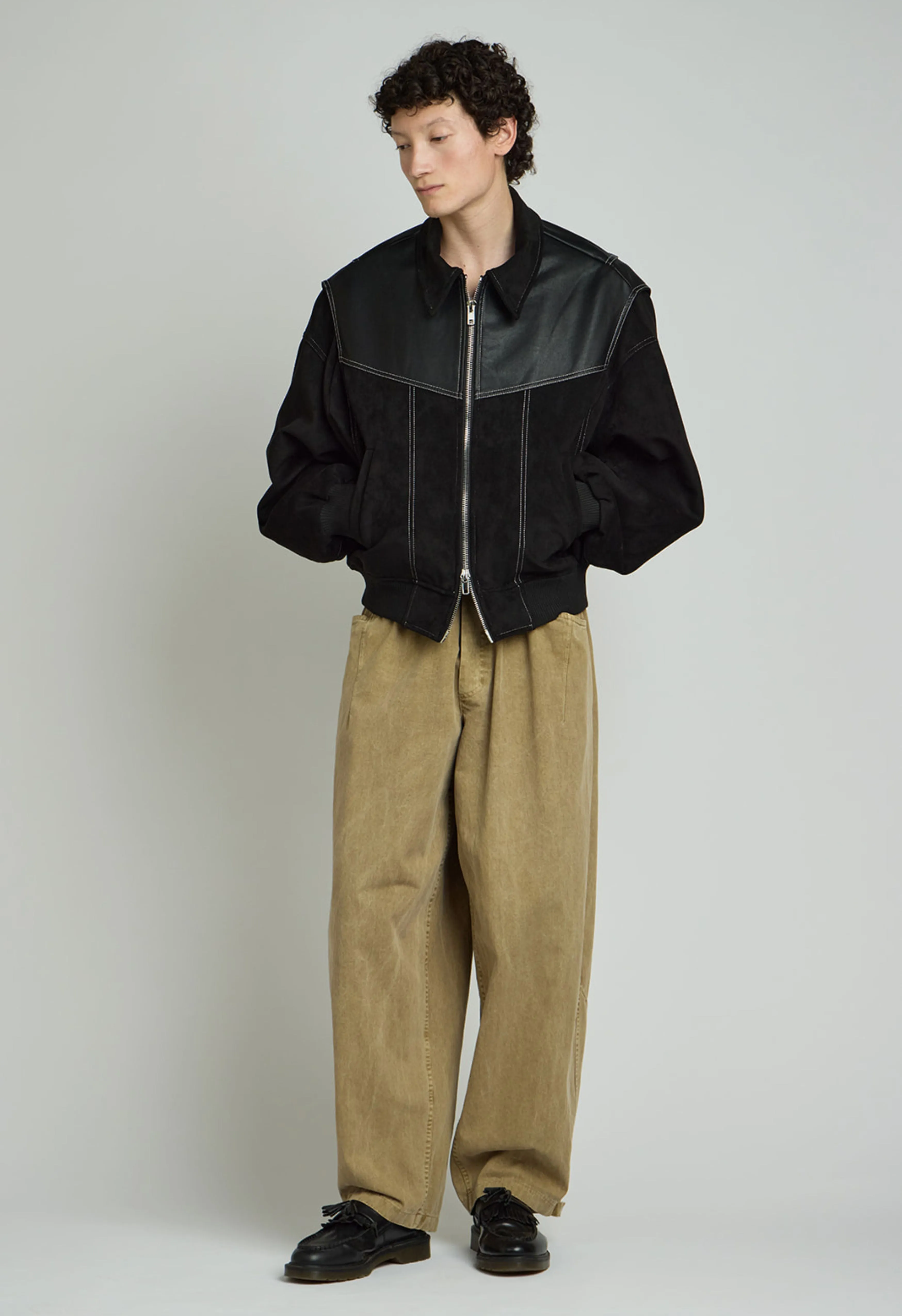 Loose Carpenter Pants in Dark Khaki