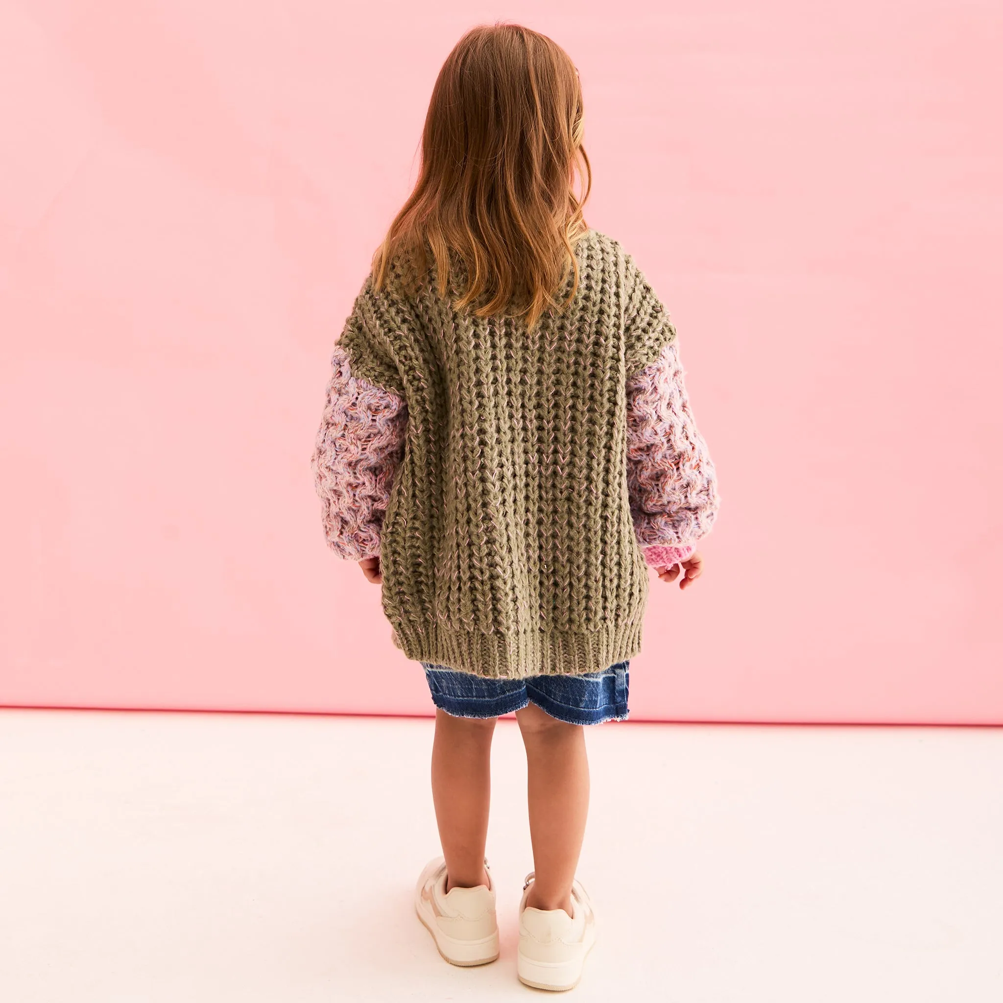 Madison Oversized Balloon Sleeve Kids Cardigan