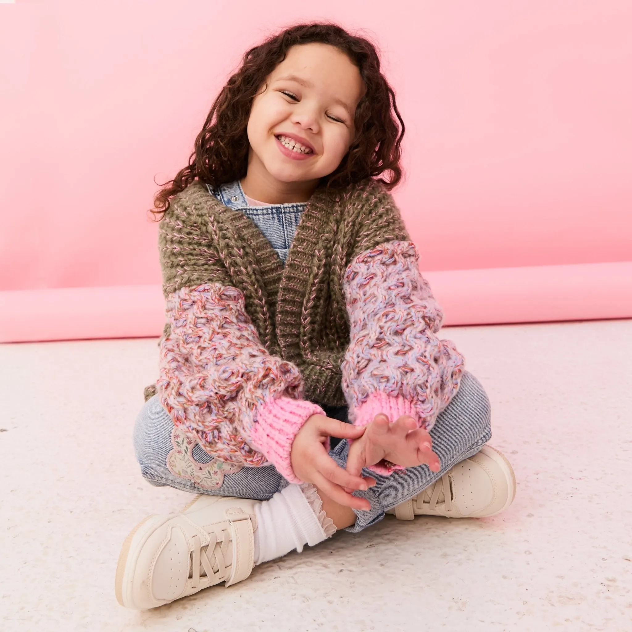 Madison Oversized Balloon Sleeve Kids Cardigan