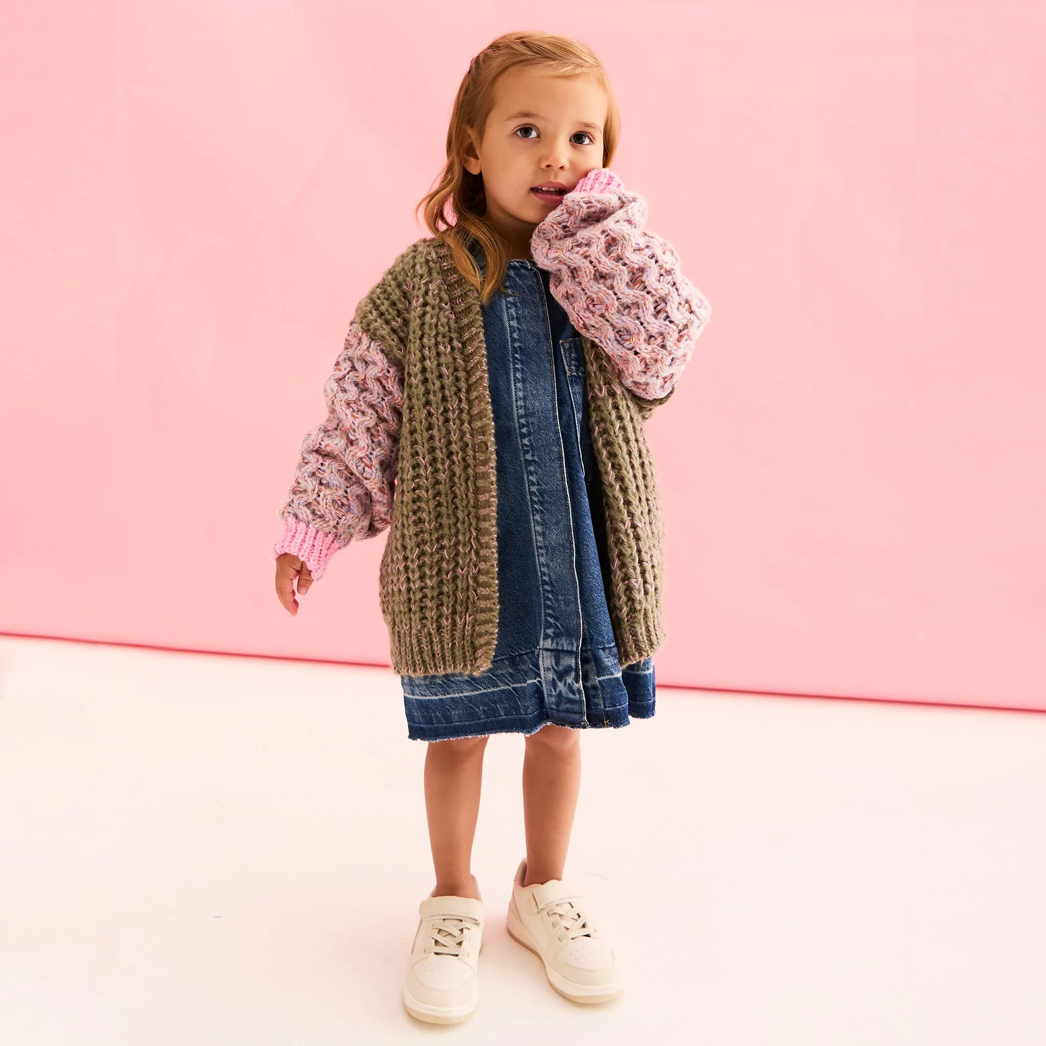Madison Oversized Balloon Sleeve Kids Cardigan