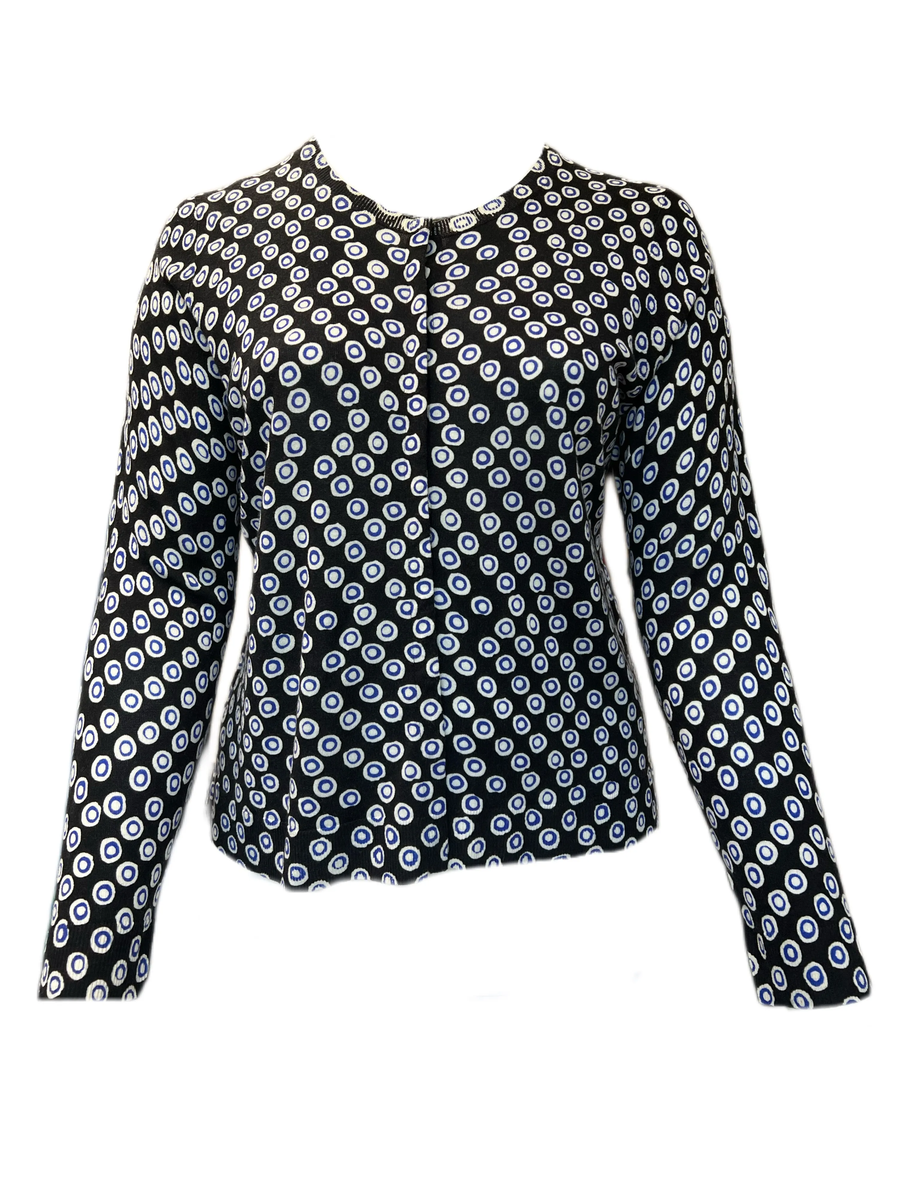 MARINA RINALDI Women's Black Maesta Dotted Cardigan $535 NWT