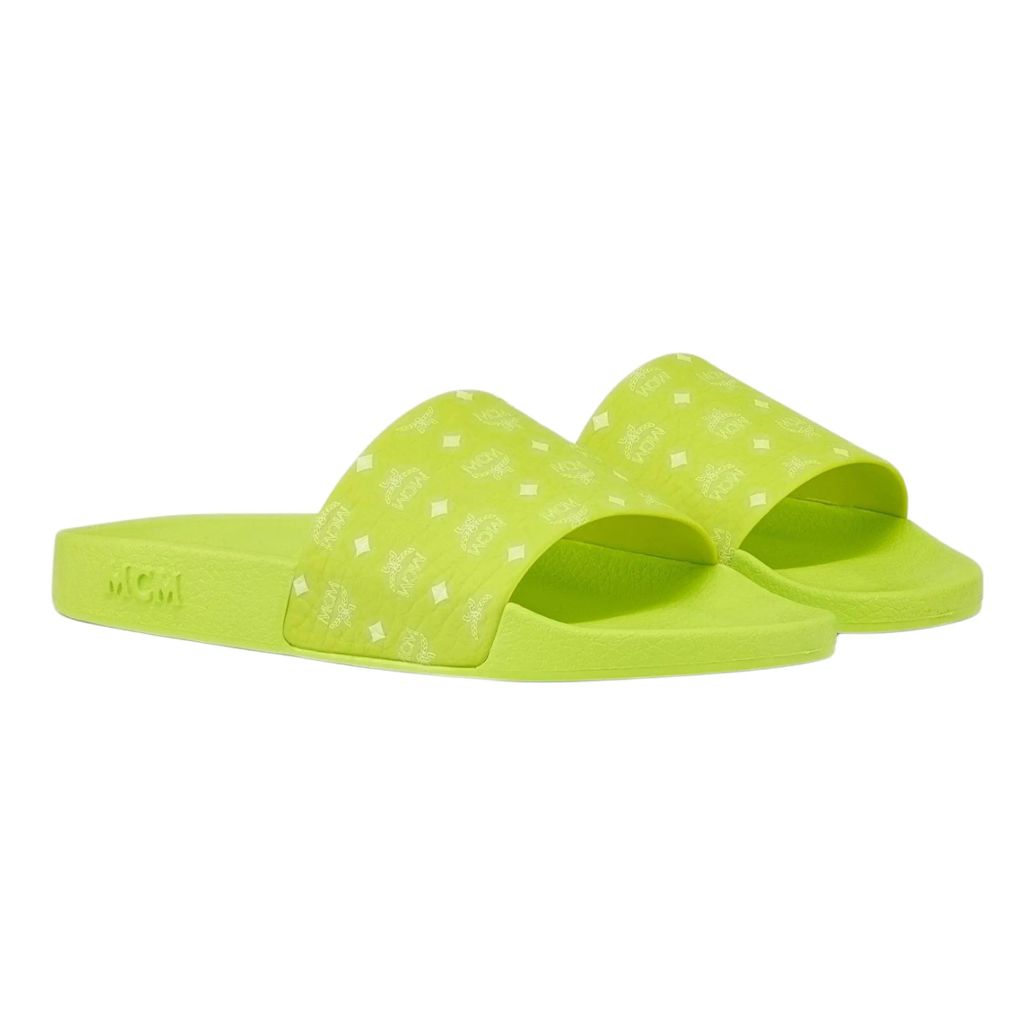 MCM Women's Monogram Print Rubber Slides