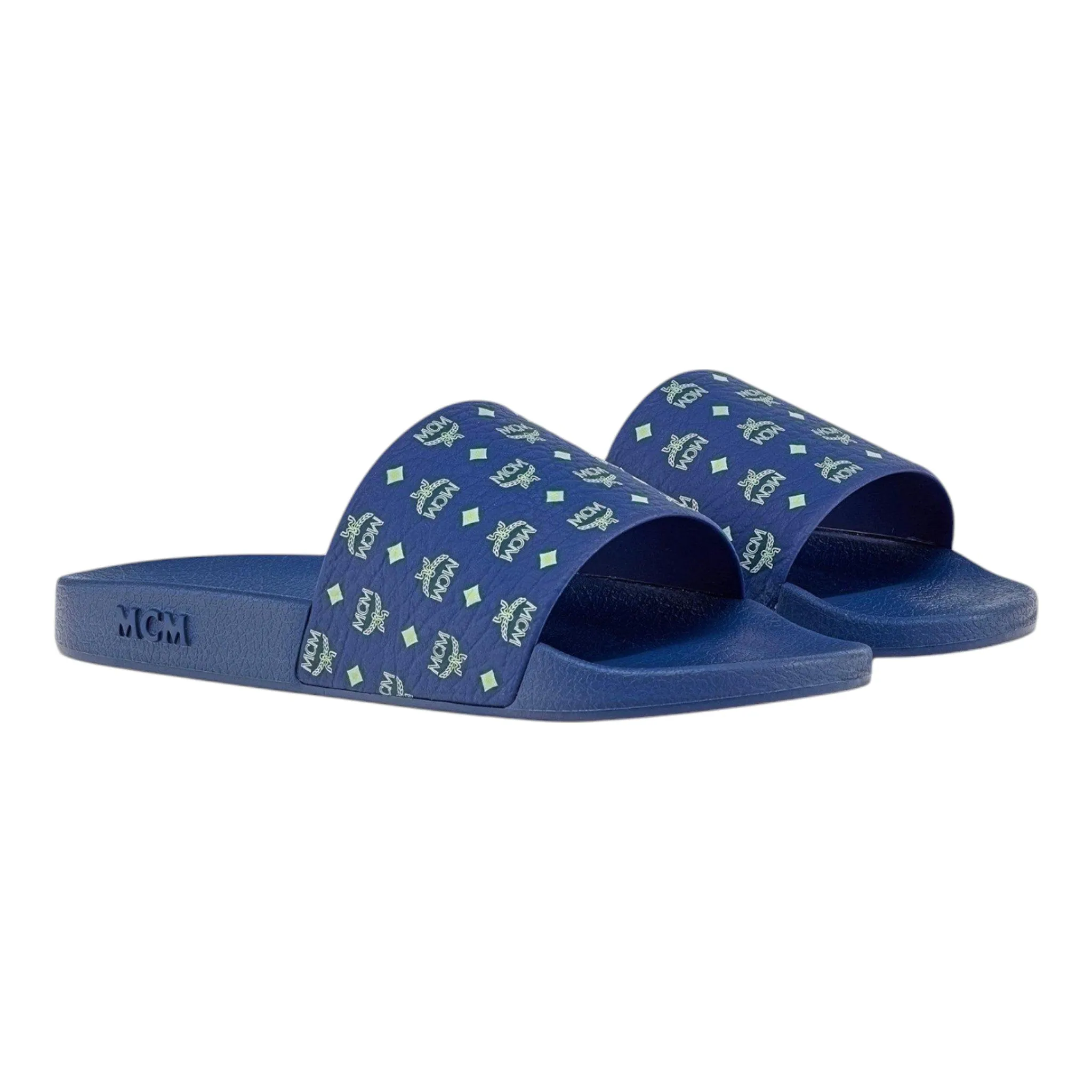 MCM Women's Monogram Print Rubber Slides