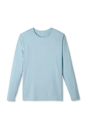 Men's Long Sleeve Bamboo Tee in Coastal Blue