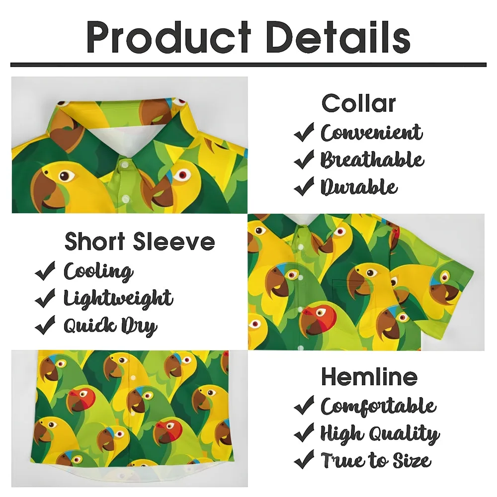 Men's Parrot Printed Short Sleeve Shirt 2411008670