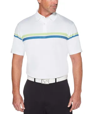 Mens Patterned Stripe Performance Polo