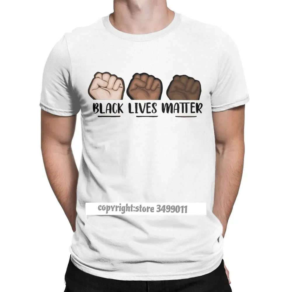 Men's T-Shirt Black Lives Matter Cotton Tee Shirt Fitness Justice George Floyd Equal Racism Racist Tops T Shirt Gift